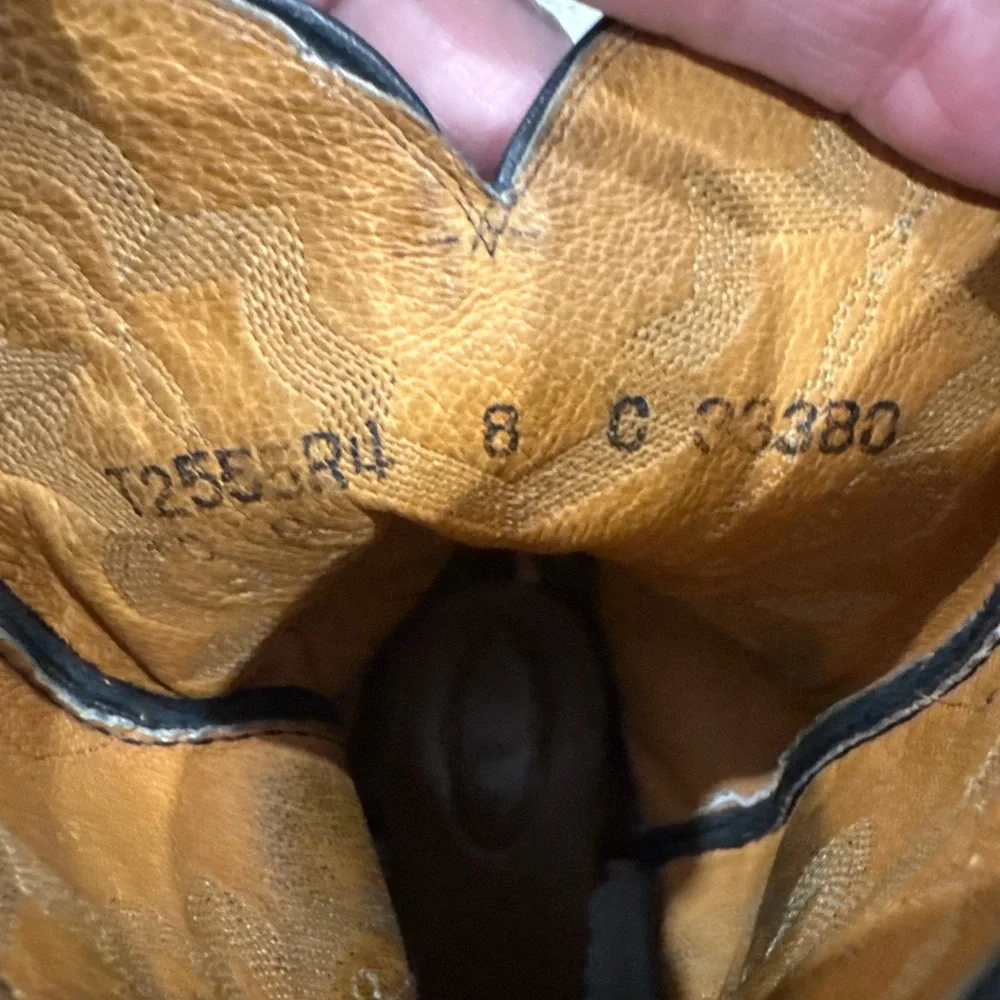 Lucchese 2000 Series M-8C / W-10 Black Brown Leather Western Cowboy Boots - Picture 3 of 8